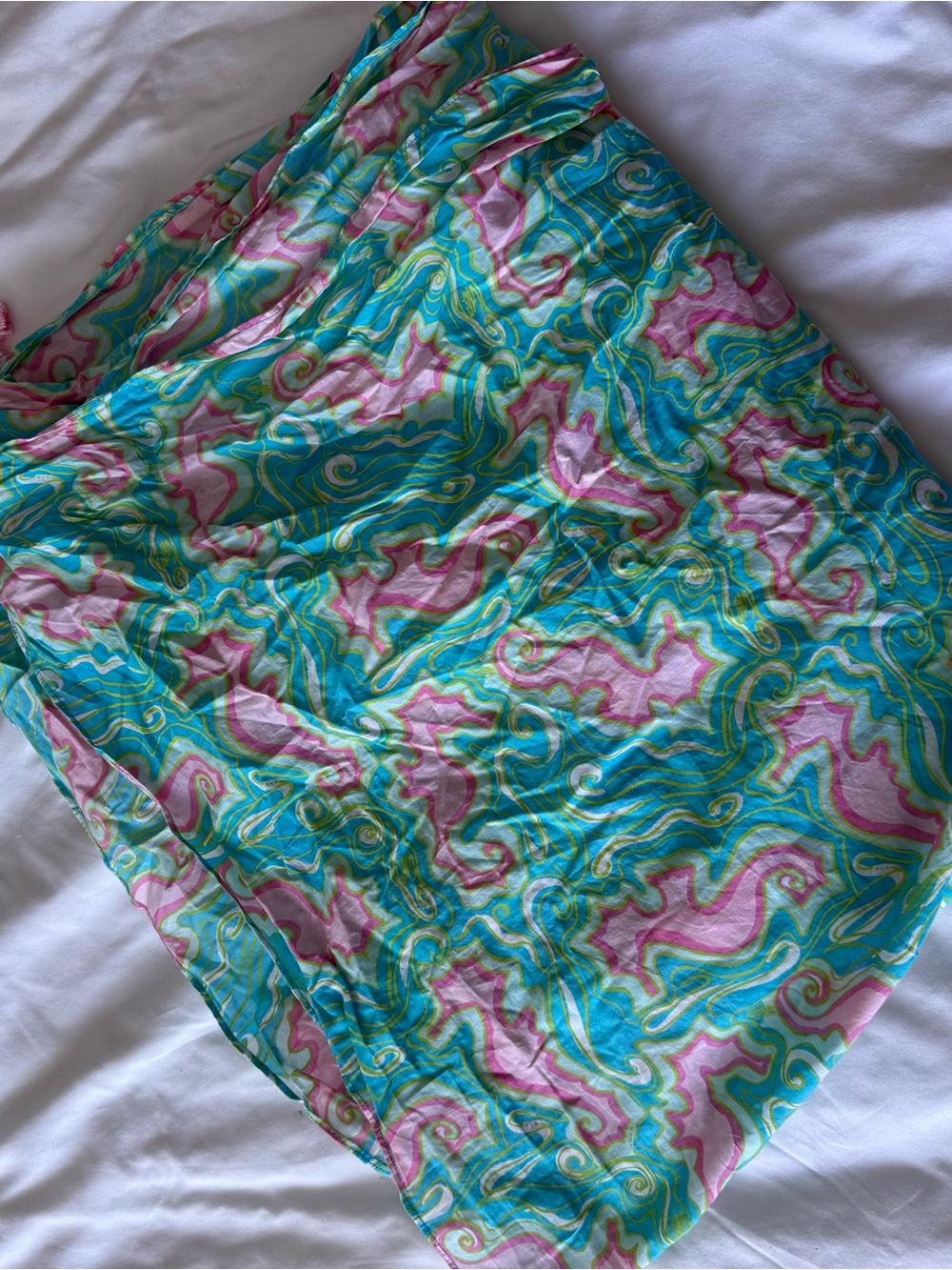 Lilly Pulitzer Pink, Turquoise & Yellow Swirl Print Top